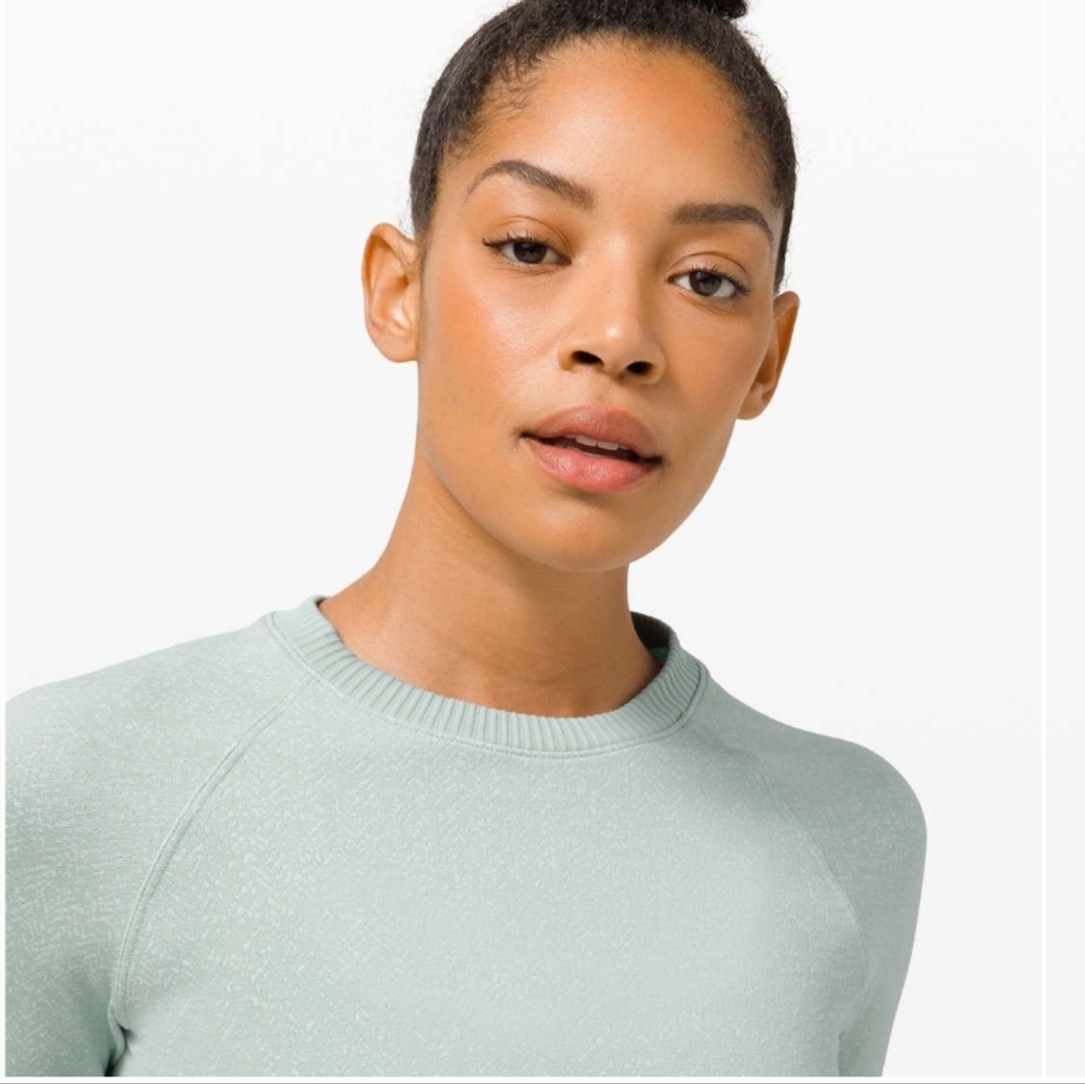 Lululemon Rest Less PulloverHerringbone Fade Hazy Jade / Alpine White 6